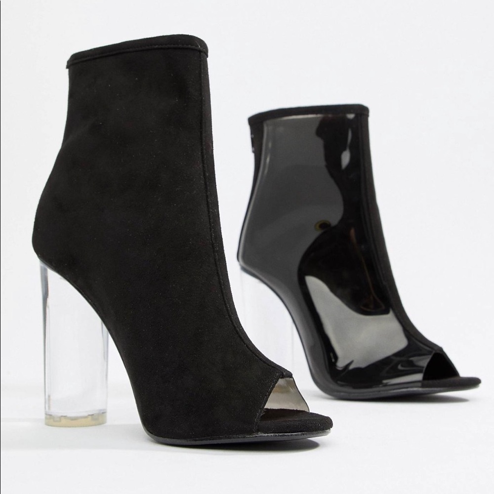Public Desire Clear Detail Heeled Ankle Boot